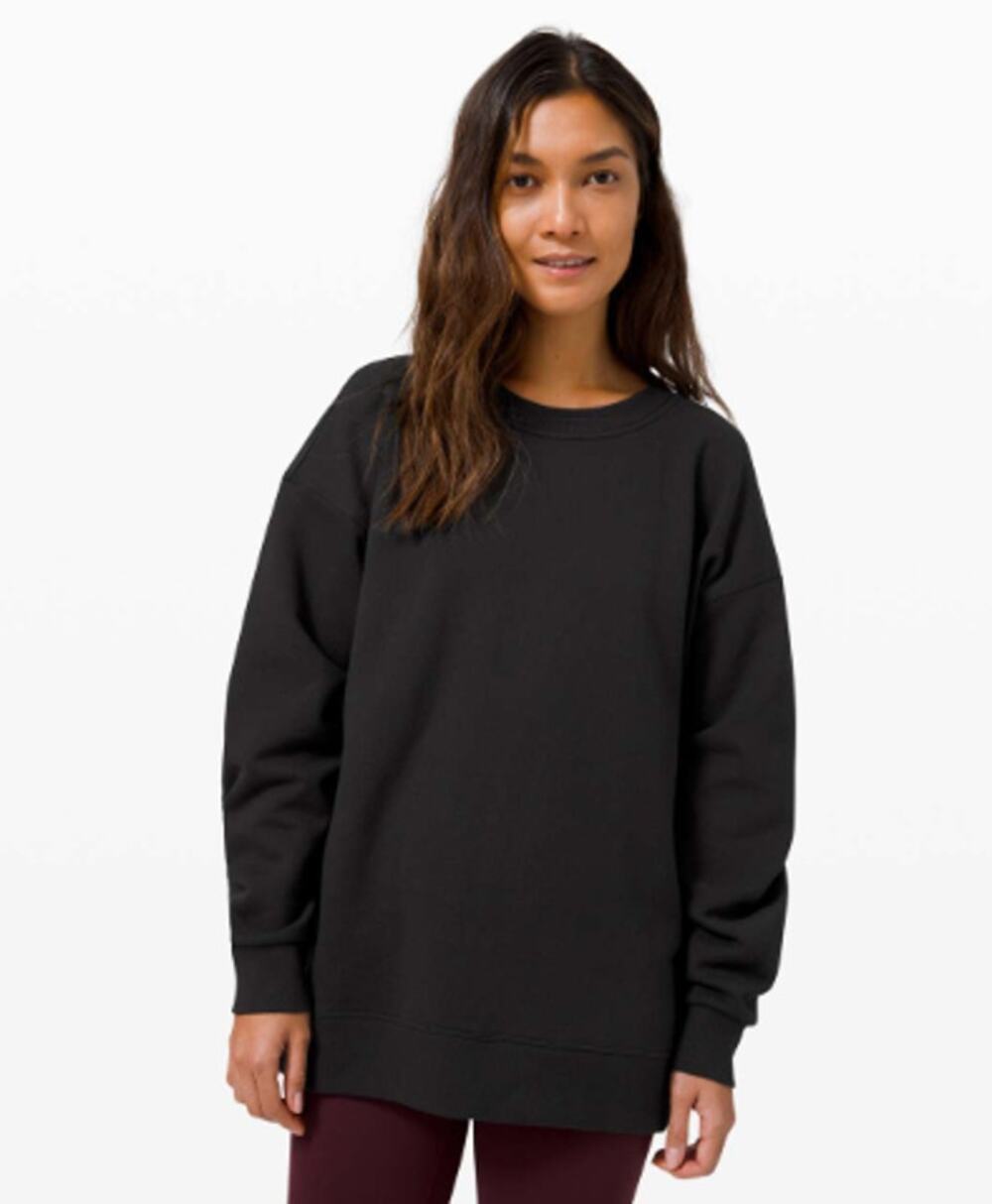 LULULEMON Perfectly Oversized Crew Black Sz 4 $108 {3T51}